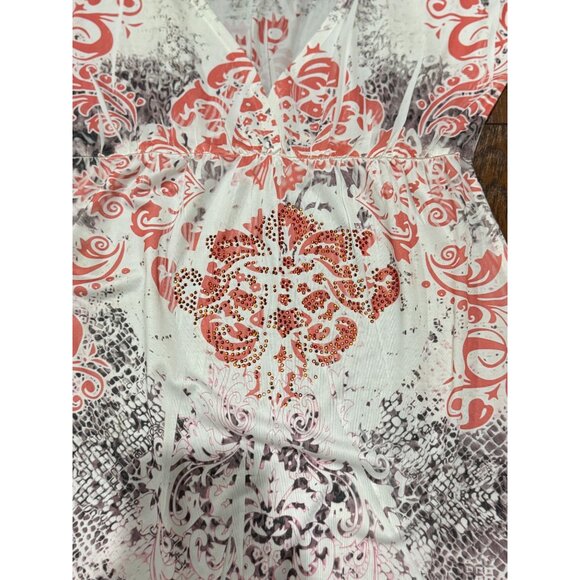 NEW Midi Cover-Up Beach Dress Womens Multicolor L Boho Pink/Brown Stretch - Picture 5 of 11